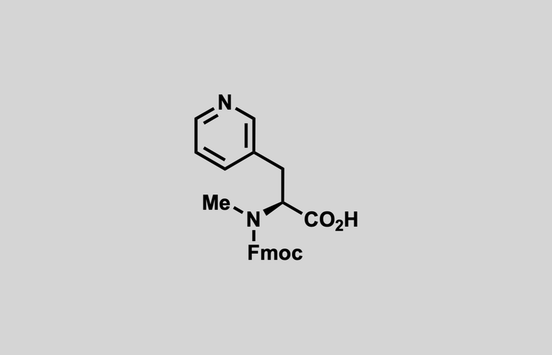 Structure of (S)-2-((((9H-fluoren-9-yl)methoxy)carbonyl)(methyl)amino)-3-(pyridin-3-yl)propanoic acid