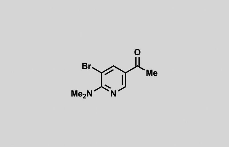 Structure of 1-(5-bromo-6-(dimethylamino)pyridin-3-yl)ethan-1-one