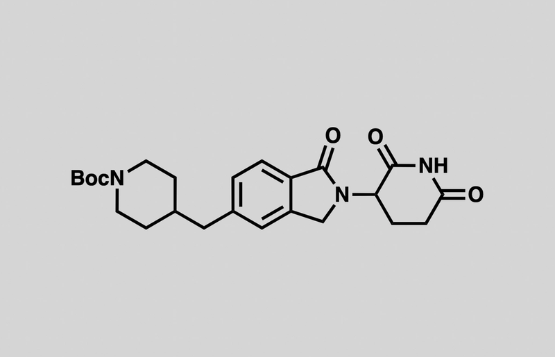 Structure of tert-butyl 4-((2-(2,6-dioxopiperidin-3-yl)-1-oxoisoindolin-5-yl)methyl)piperidine-1-carboxylate