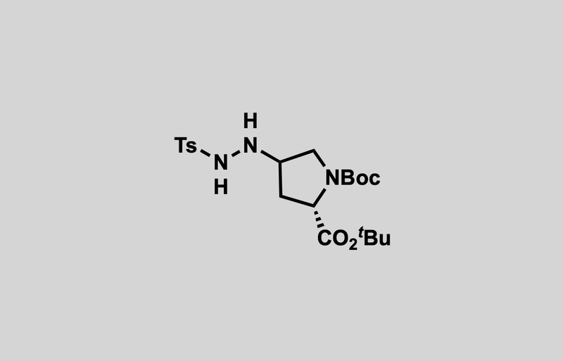 Structure of di-tert-butyl (2S)-4-(2-tosylhydrazineyl)pyrrolidine-1,2-dicarboxylate