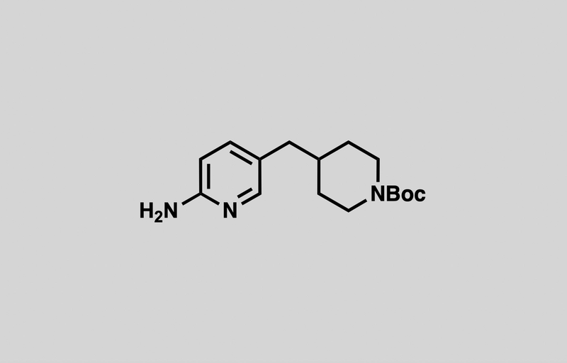Structure of tert-butyl 4-((6-aminopyridin-3-yl)methyl)piperidine-1-carboxylate