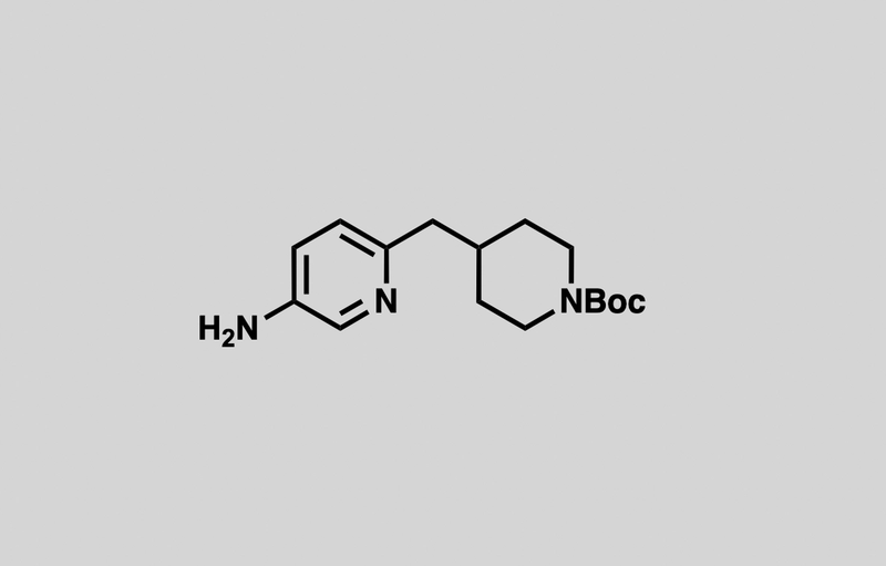 Structure of tert-butyl 4-((5-aminopyridin-2-yl)methyl)piperidine-1-carboxylate