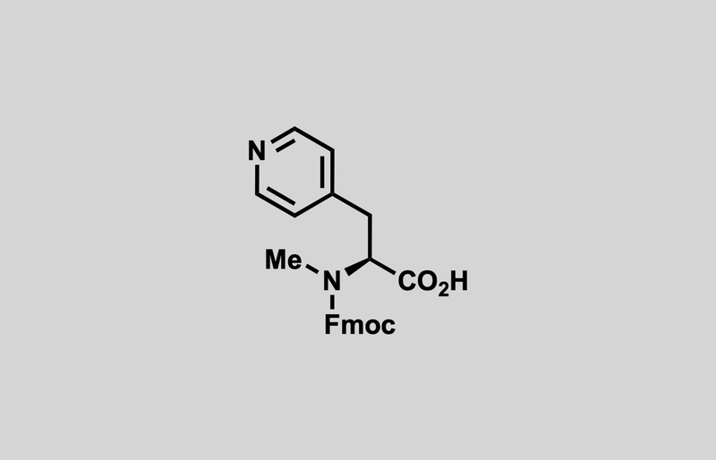 Structure of (S)-2-((((9H-fluoren-9-yl)methoxy)carbonyl)(methyl)amino)-3-(pyridin-4-yl)propanoic acid