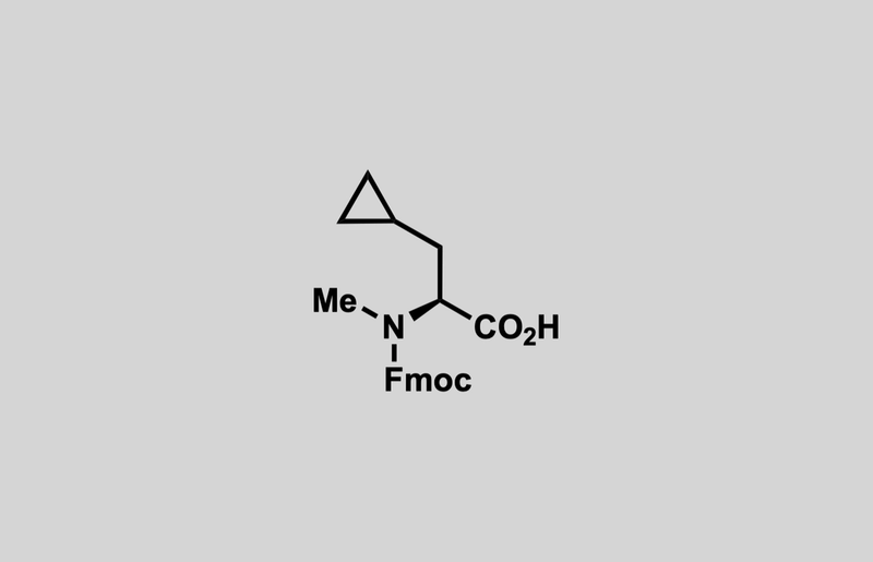 Structure of (S)-2-((((9H-fluoren-9-yl)methoxy)carbonyl)(methyl)amino)-3-cyclopropylpropanoic acid