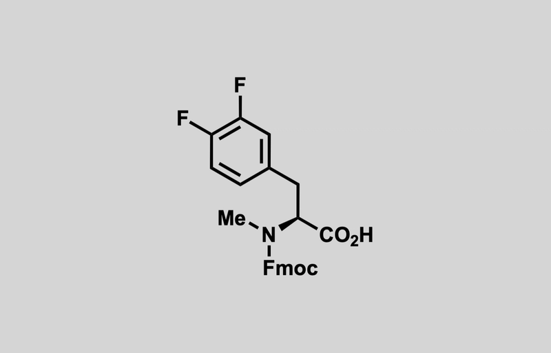 Structure of (S)-2-((((9H-fluoren-9-yl)methoxy)carbonyl)(methyl)amino)-3-(3,4-difluorophenyl)propanoic acid