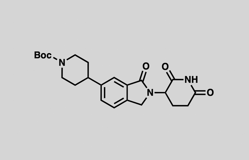 Structure of tert-butyl 4-(2-(2,6-dioxopiperidin-3-yl)-3-oxoisoindolin-5-yl)piperidine-1-carboxylate
