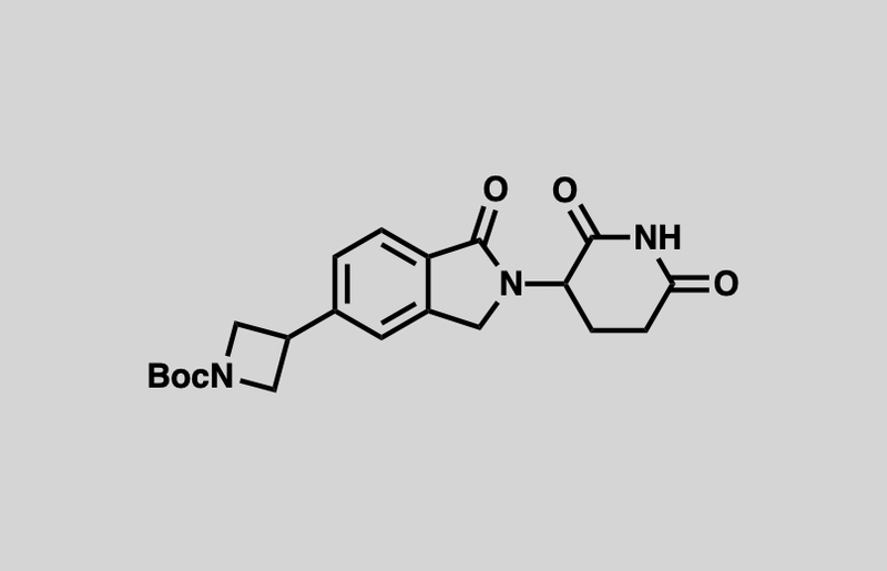 Structure of tert-butyl 3-(2-(2,6-dioxopiperidin-3-yl)-1-oxoisoindolin-5-yl)azetidine-1-carboxylate