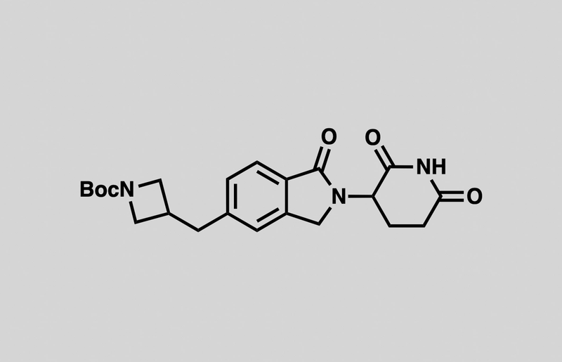 Structure of tert-butyl 3-((2-(2,6-dioxopiperidin-3-yl)-1-oxoisoindolin-5-yl)methyl)azetidine-1-carboxylate