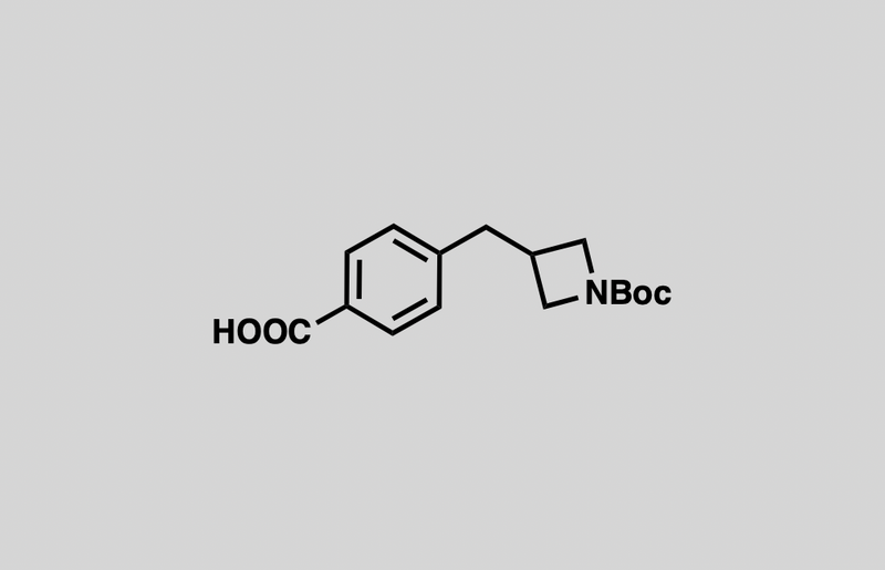 Structure of 4-((1-(tert-butoxycarbonyl)azetidin-3-yl)methyl)benzoic acid