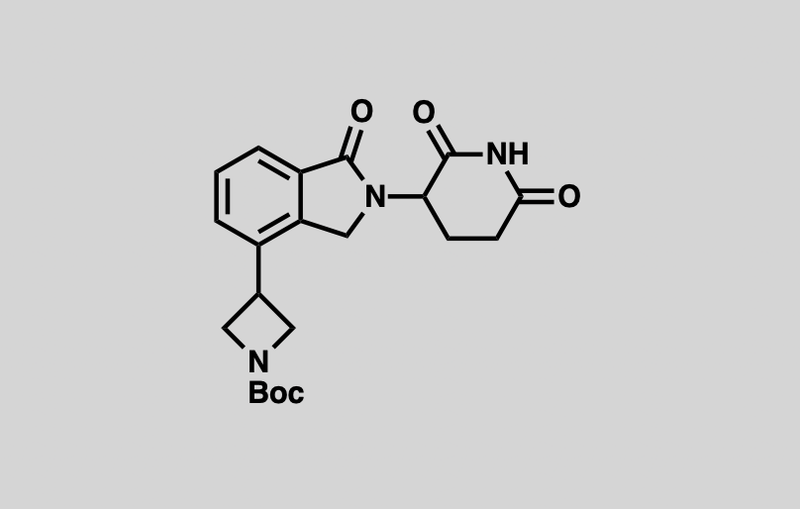 Structure of tert-butyl 3-(2-(2,6-dioxopiperidin-3-yl)-1-oxoisoindolin-4-yl)azetidine-1-carboxylate