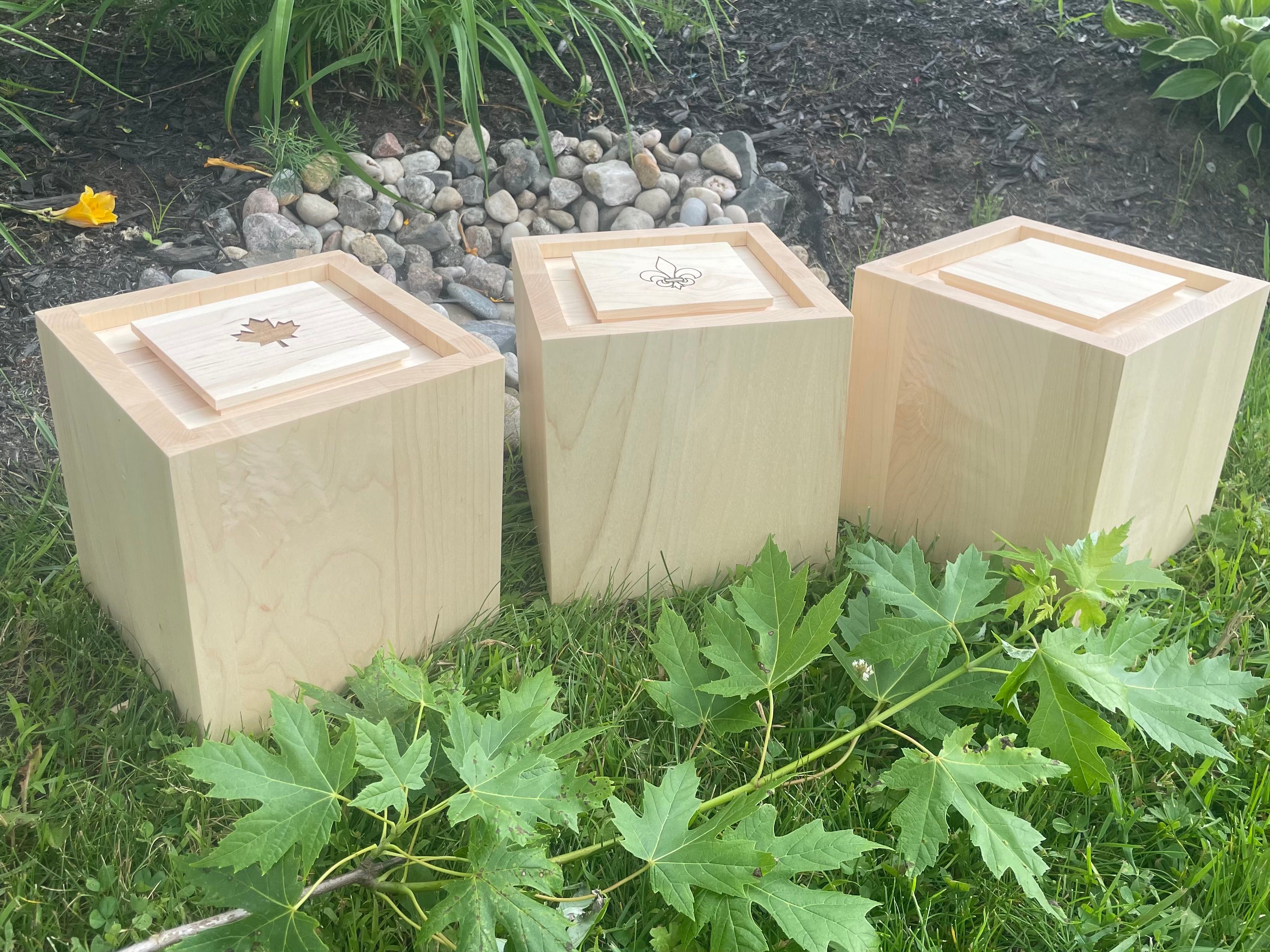Urne en bois biodégradable, fabrication Québécoise