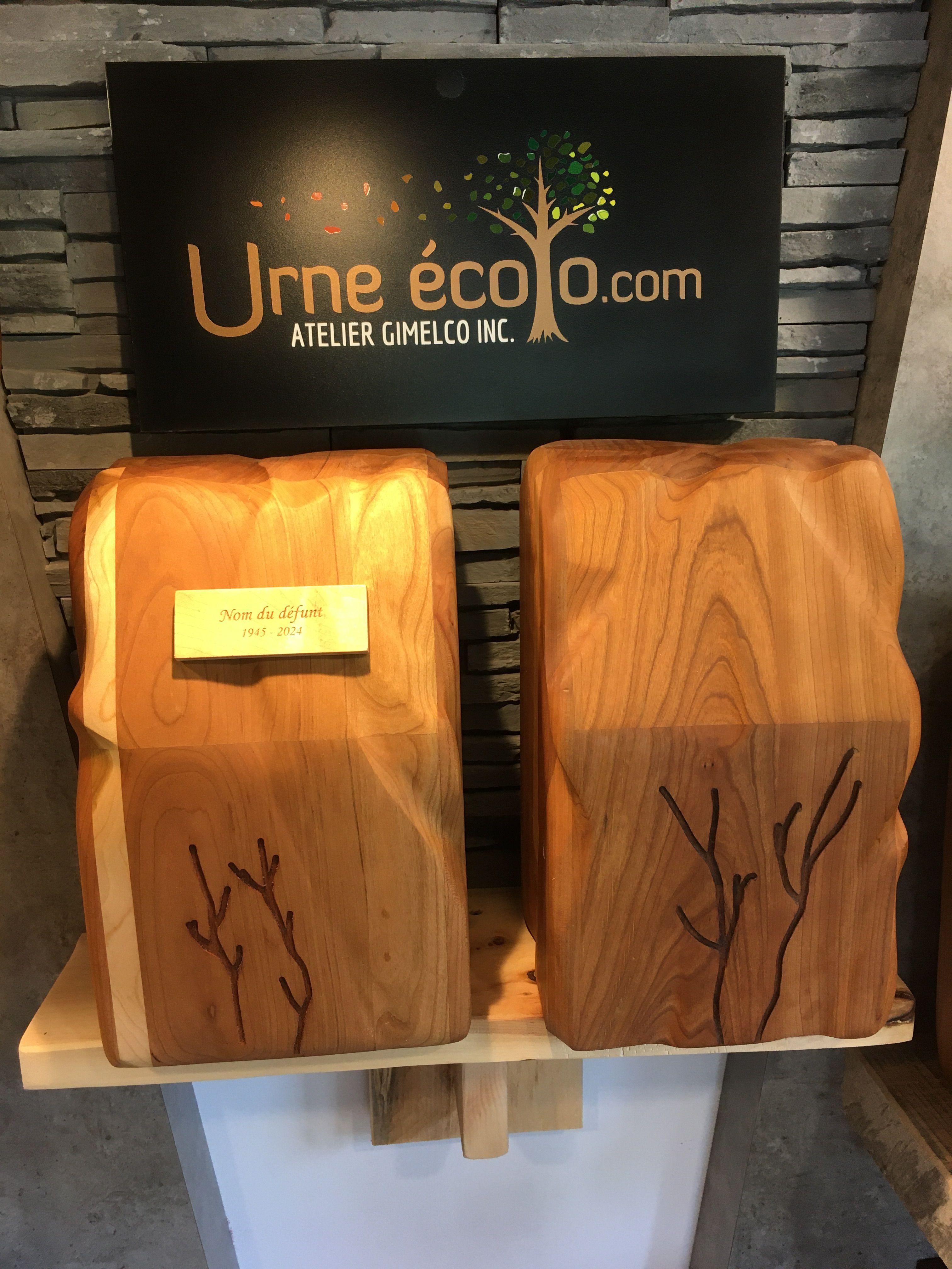 Urne en bois biodégradable, fabrication Québécoise