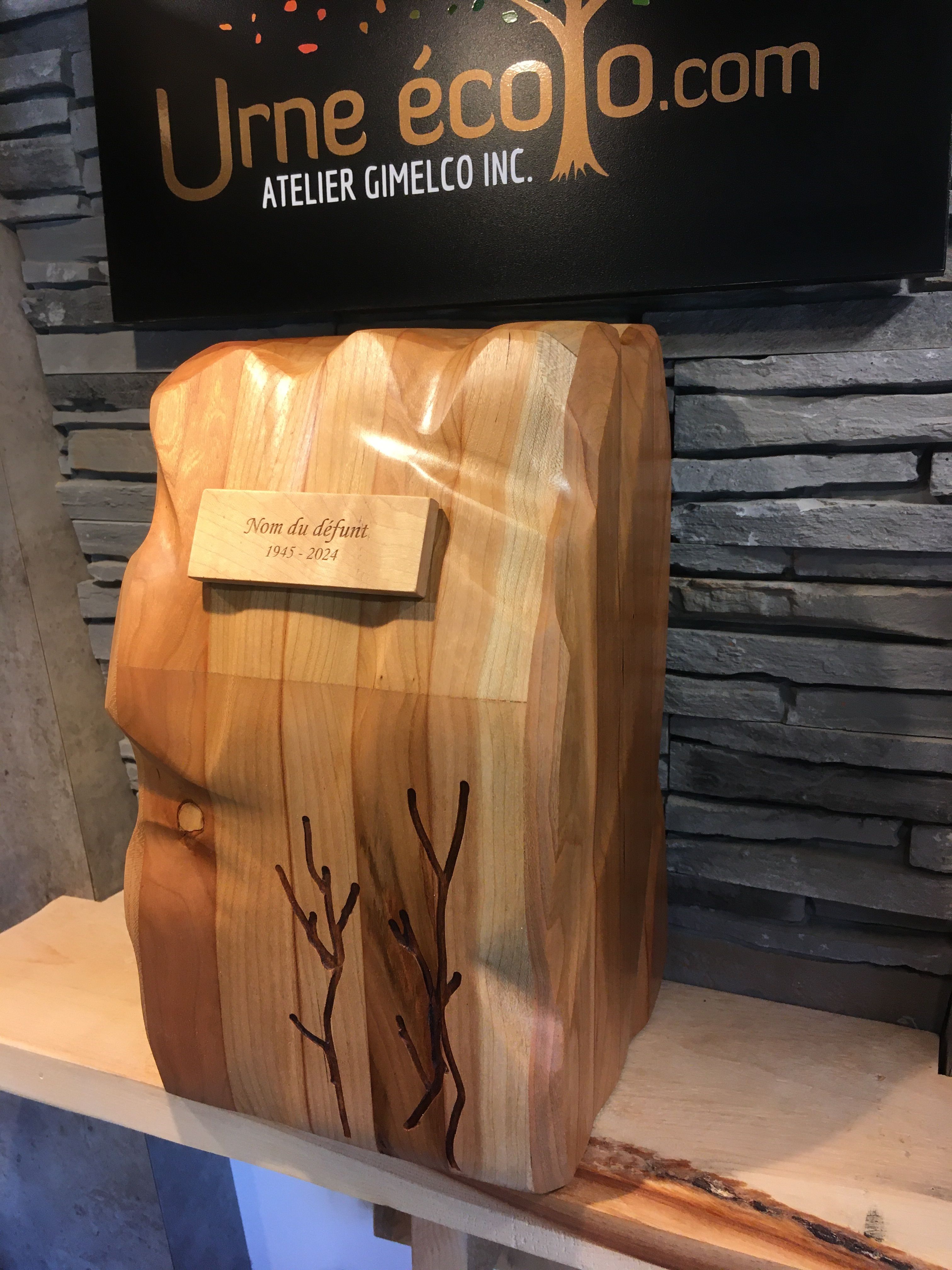 Urne en bois biodégradable, fabrication Québécoise