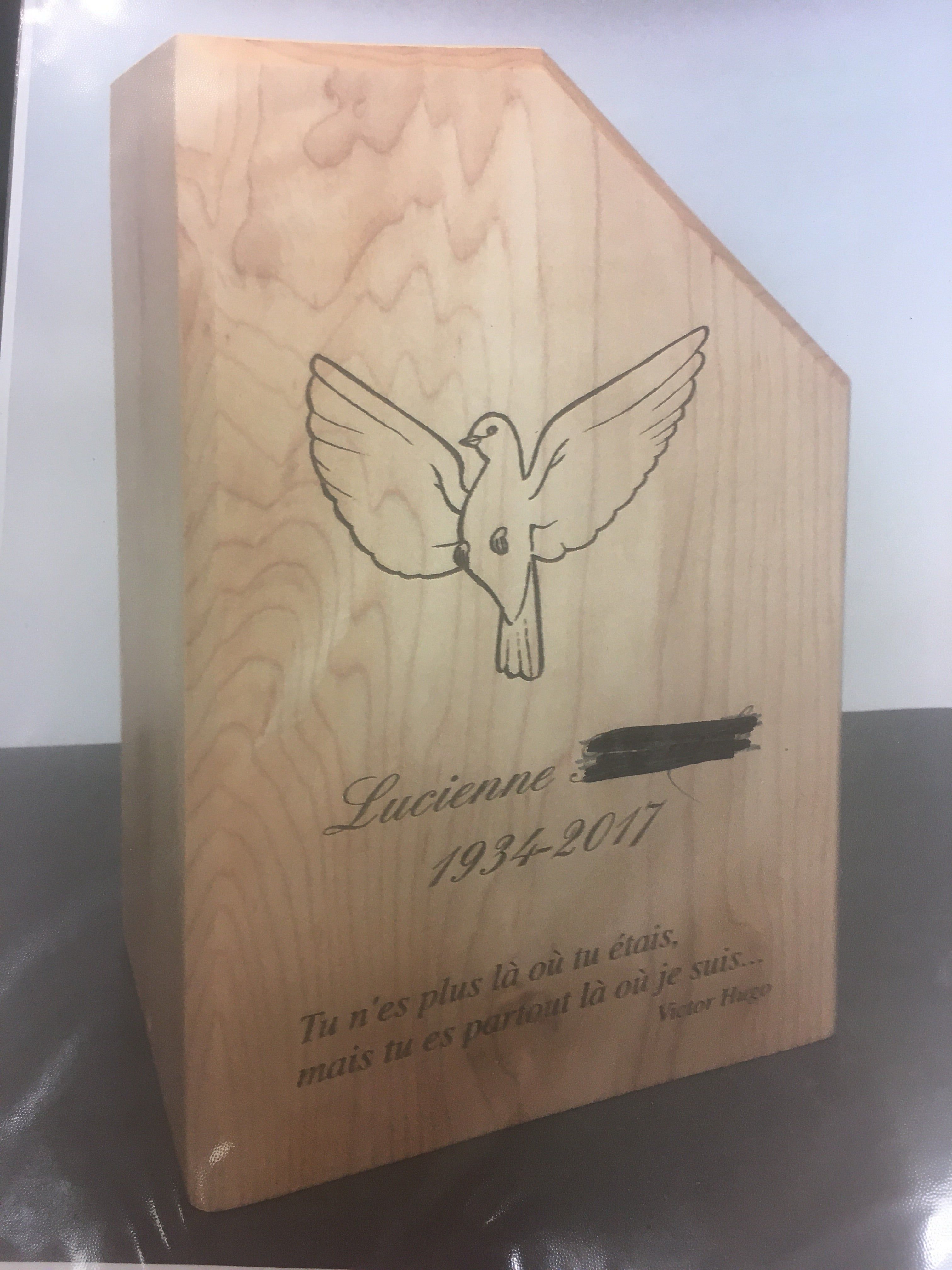 Urne en bois biodégradable, fabrication Québécoise