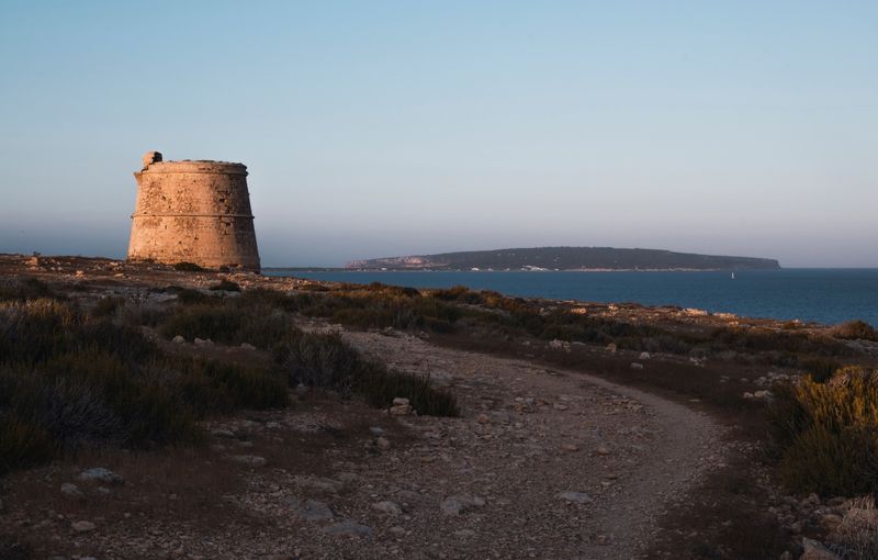 Torre del cap de Barbaria, in the distance Far del cap de Barbaria