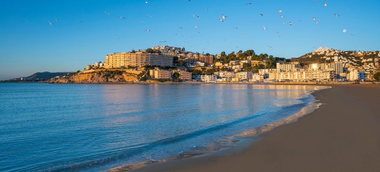 Peniscola Peñiscola Migjorn south beach sunrise in Castellon Spain