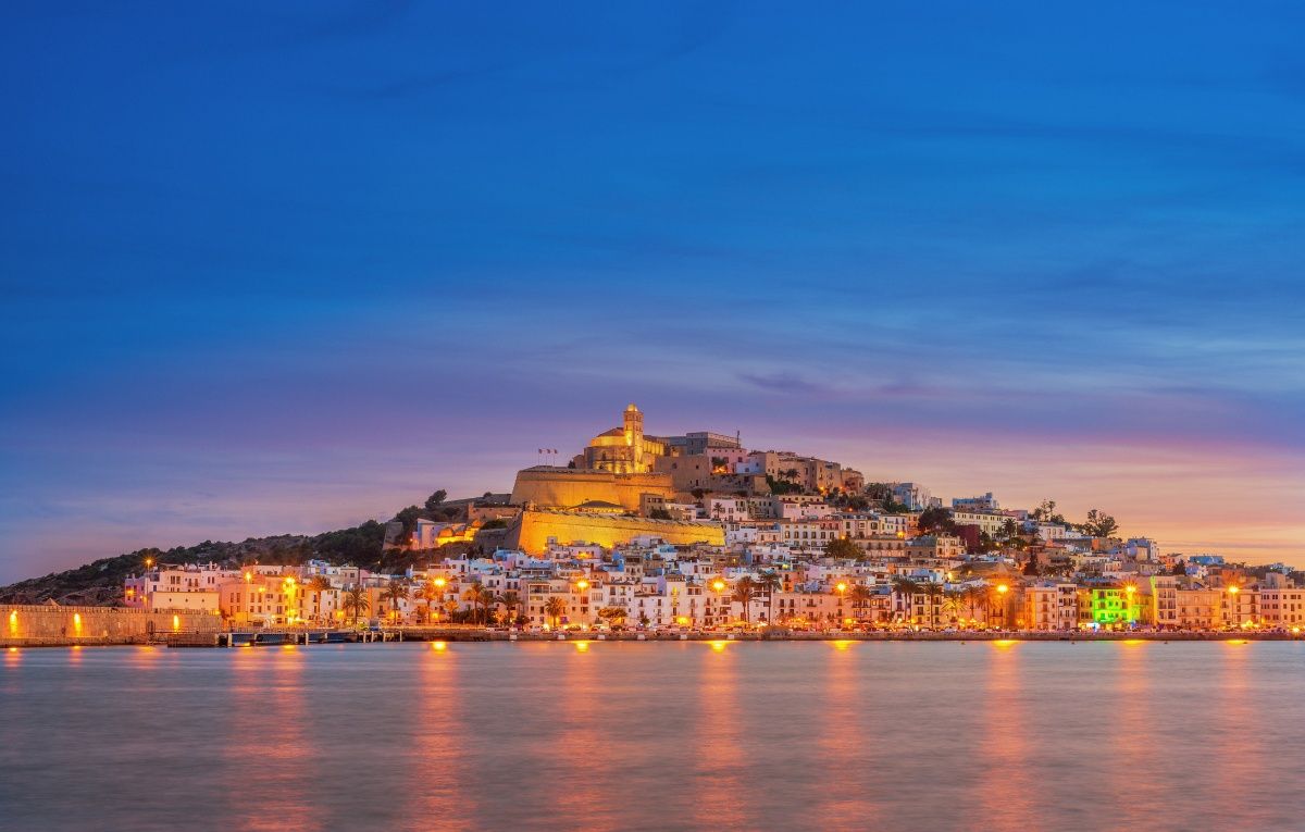 Beautiful view on Ibiza Town