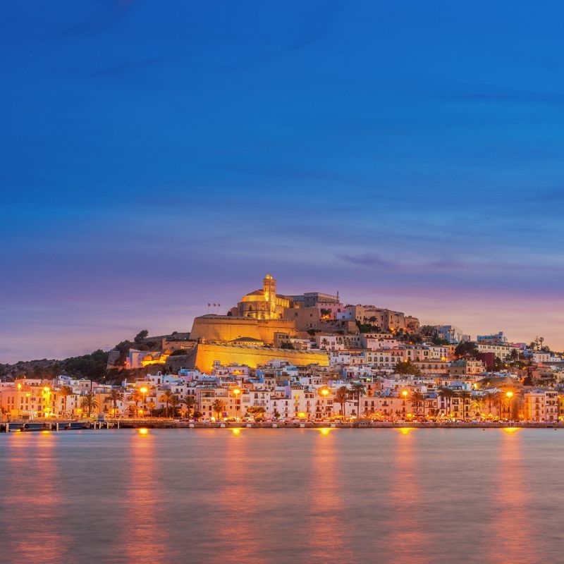 Beautiful view on Ibiza Town