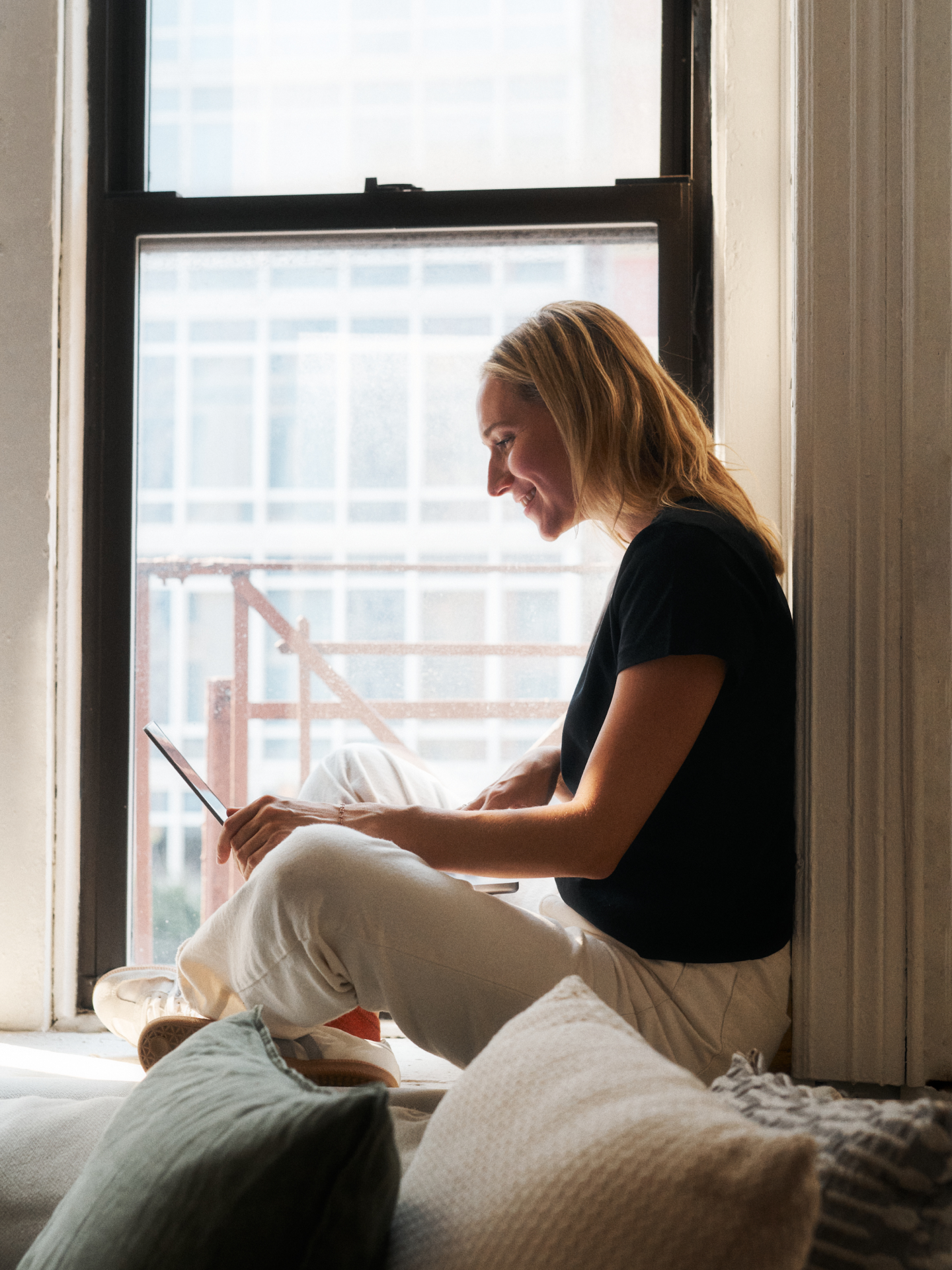woman working on laptop