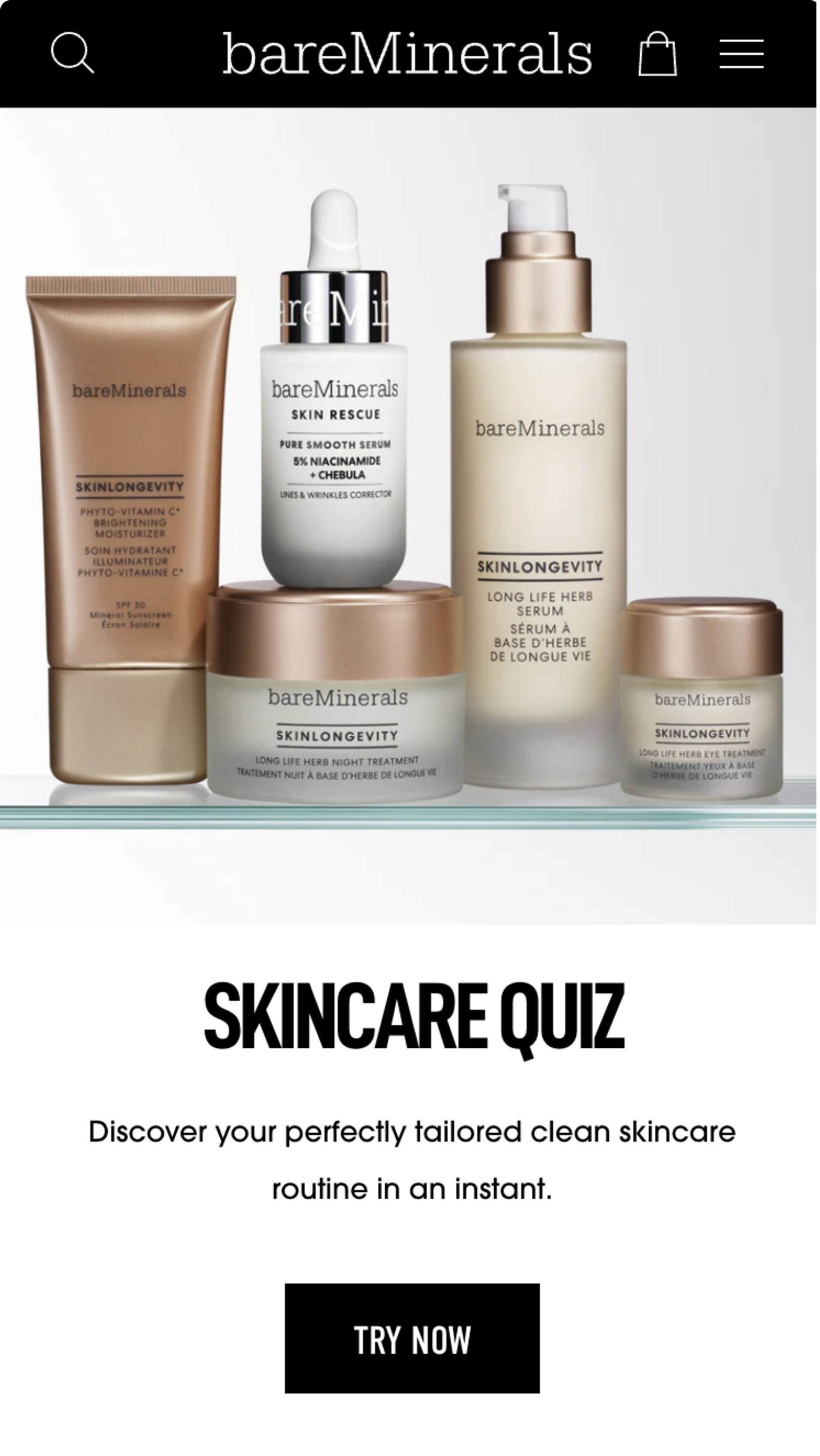 Bare minimal homepage