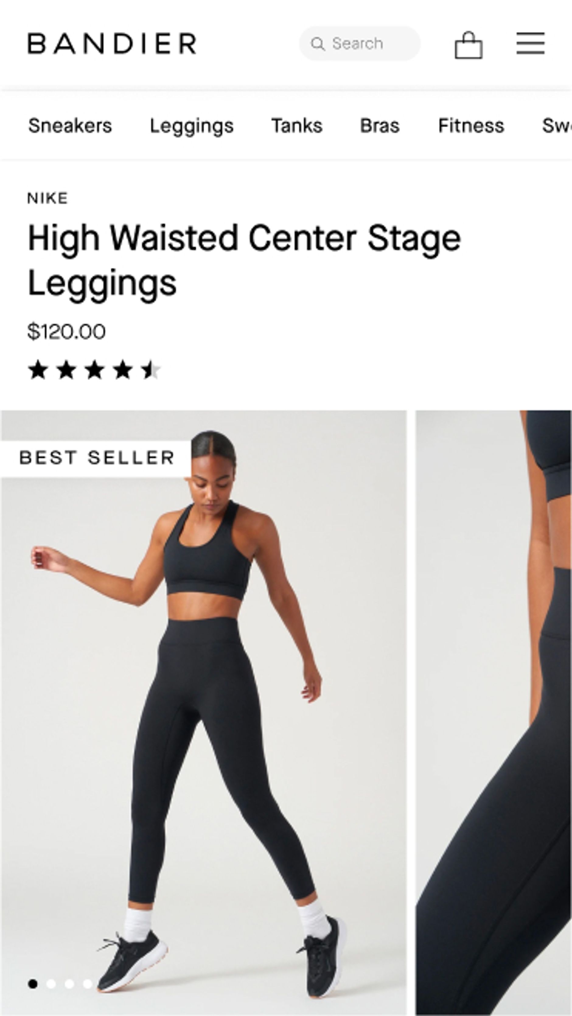 Product Detail Page of leggings