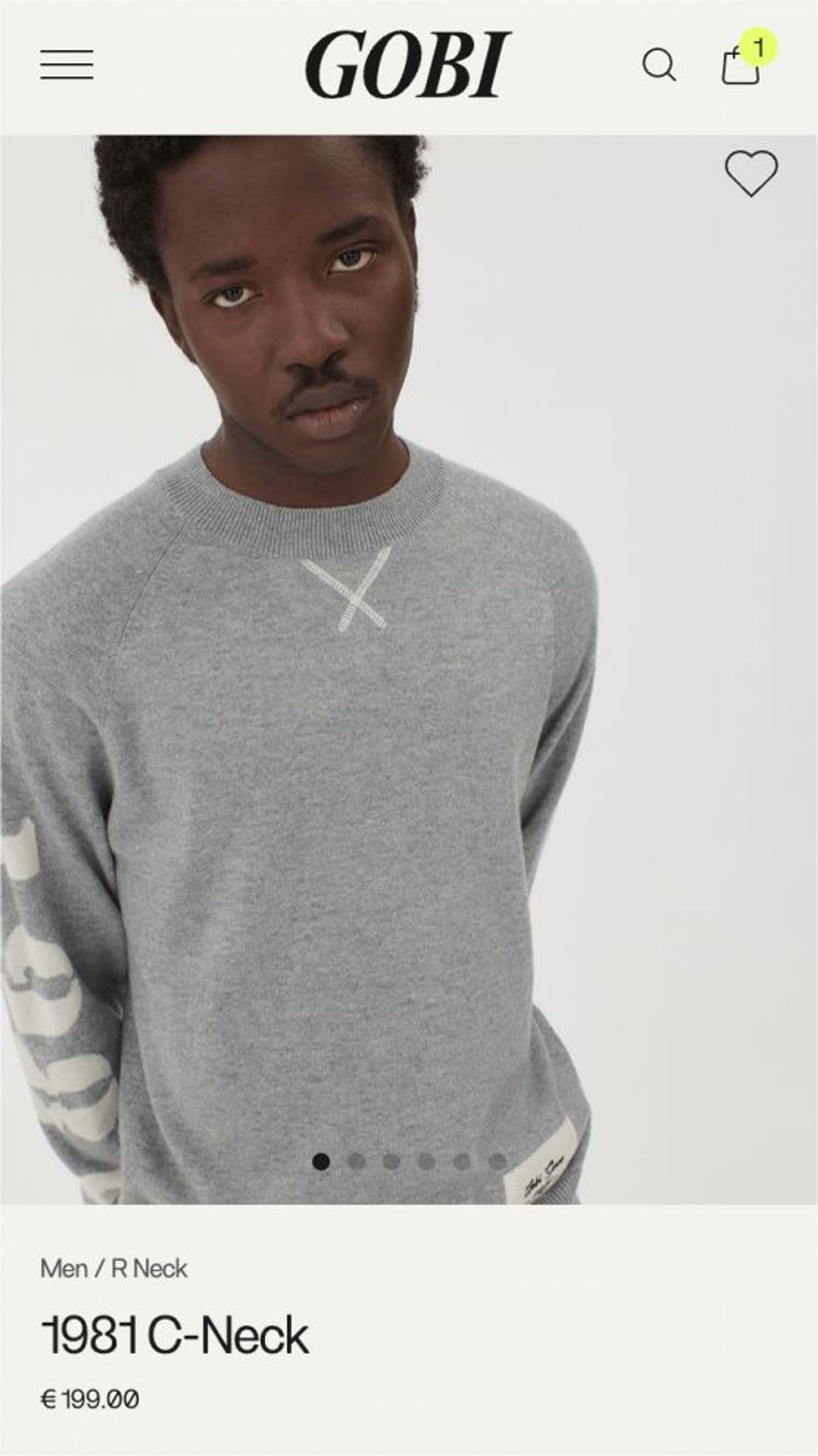 Mobile product hero on Gobi's website