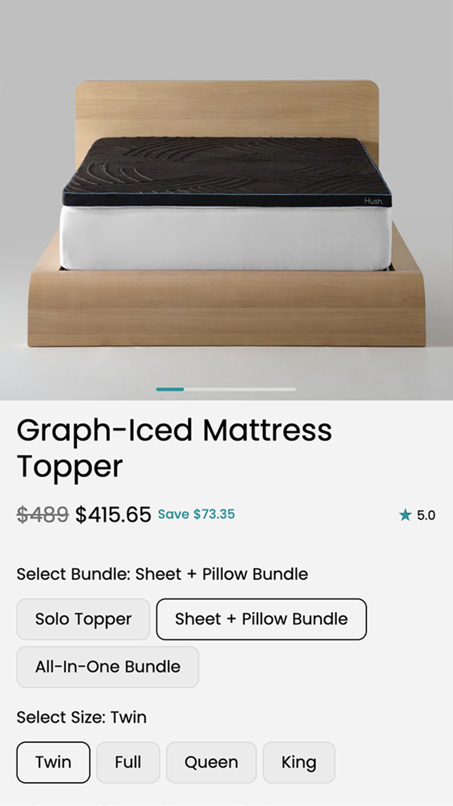 Screenshot of Hush Mobile Product Page