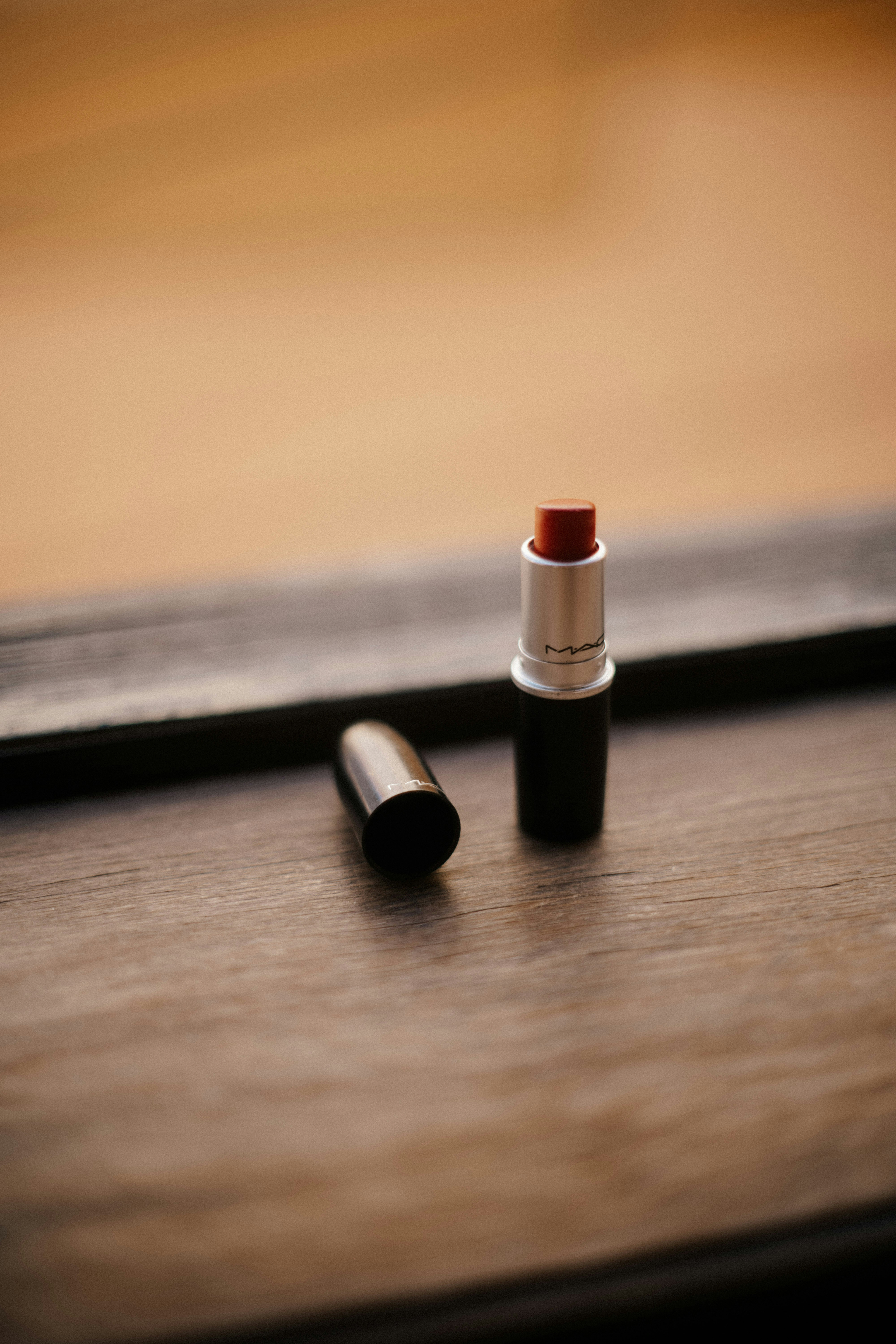 mac lipstick on table
