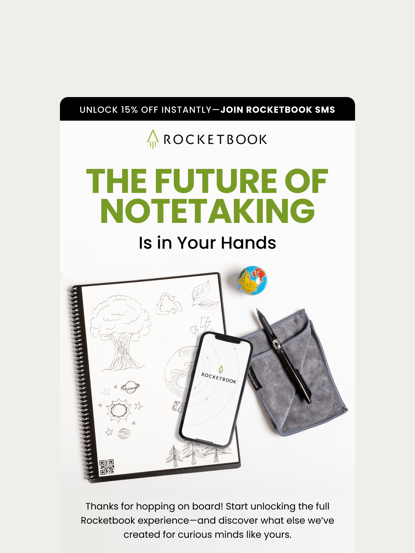 Screenshot of Rockbook promotional email 