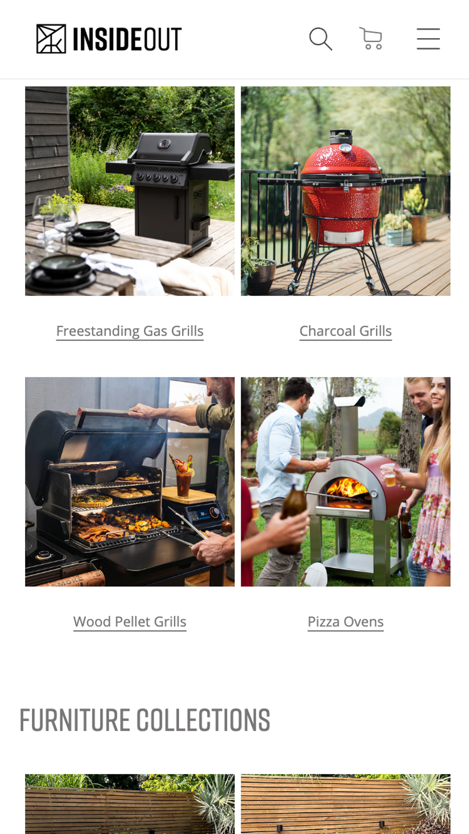 Mobile screenshot of InsideOut collections