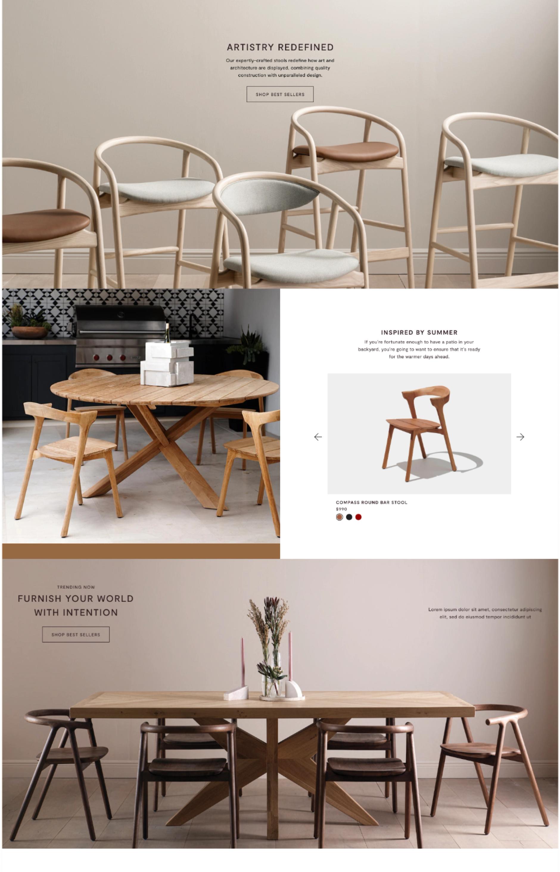 Industry West homepage, featuring shop the look, on desktop