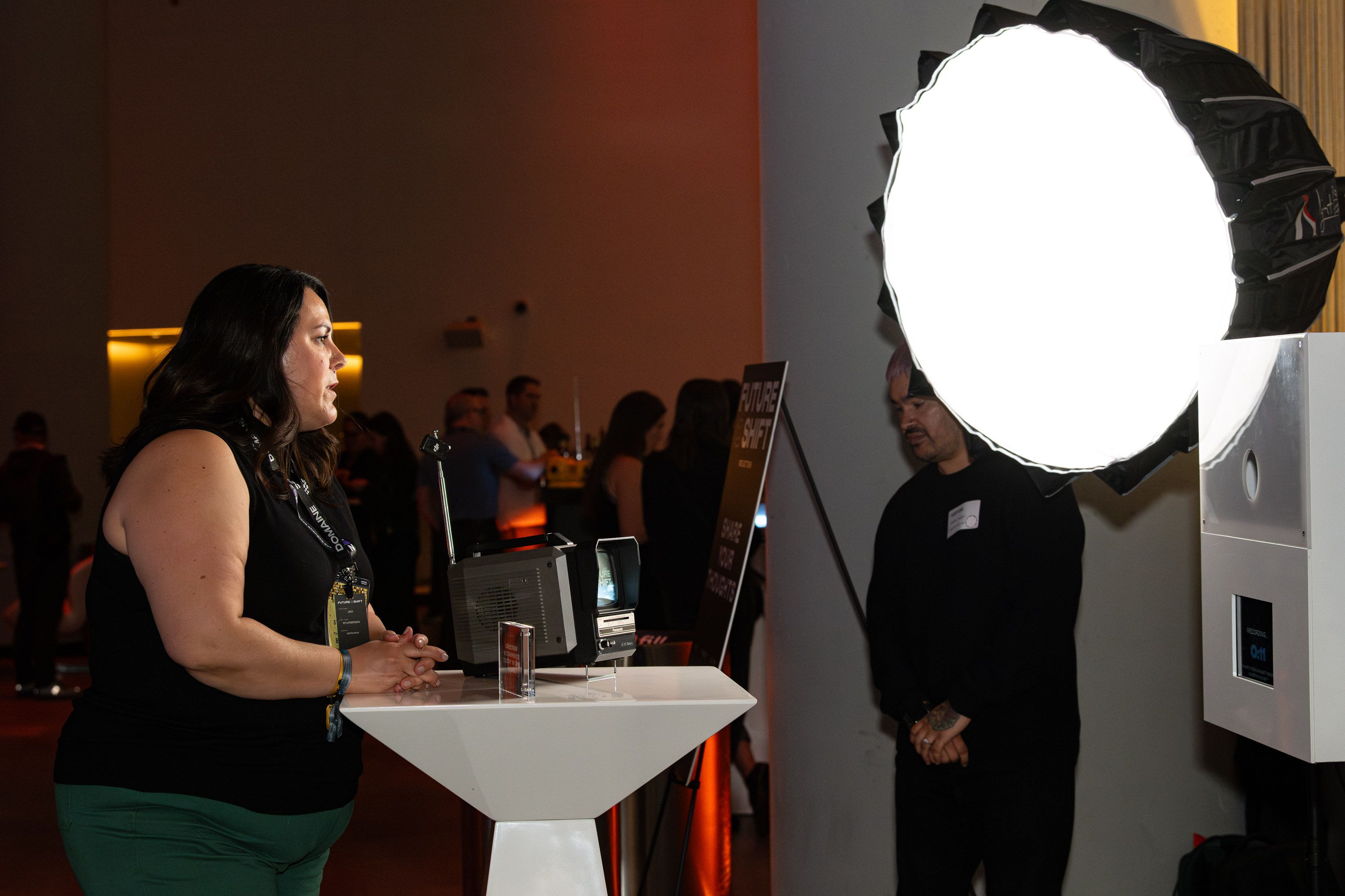 Guests answering questions at our confessional booth
