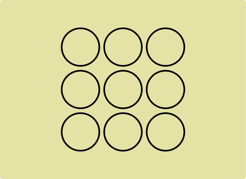 graphic with nine circles in a grid