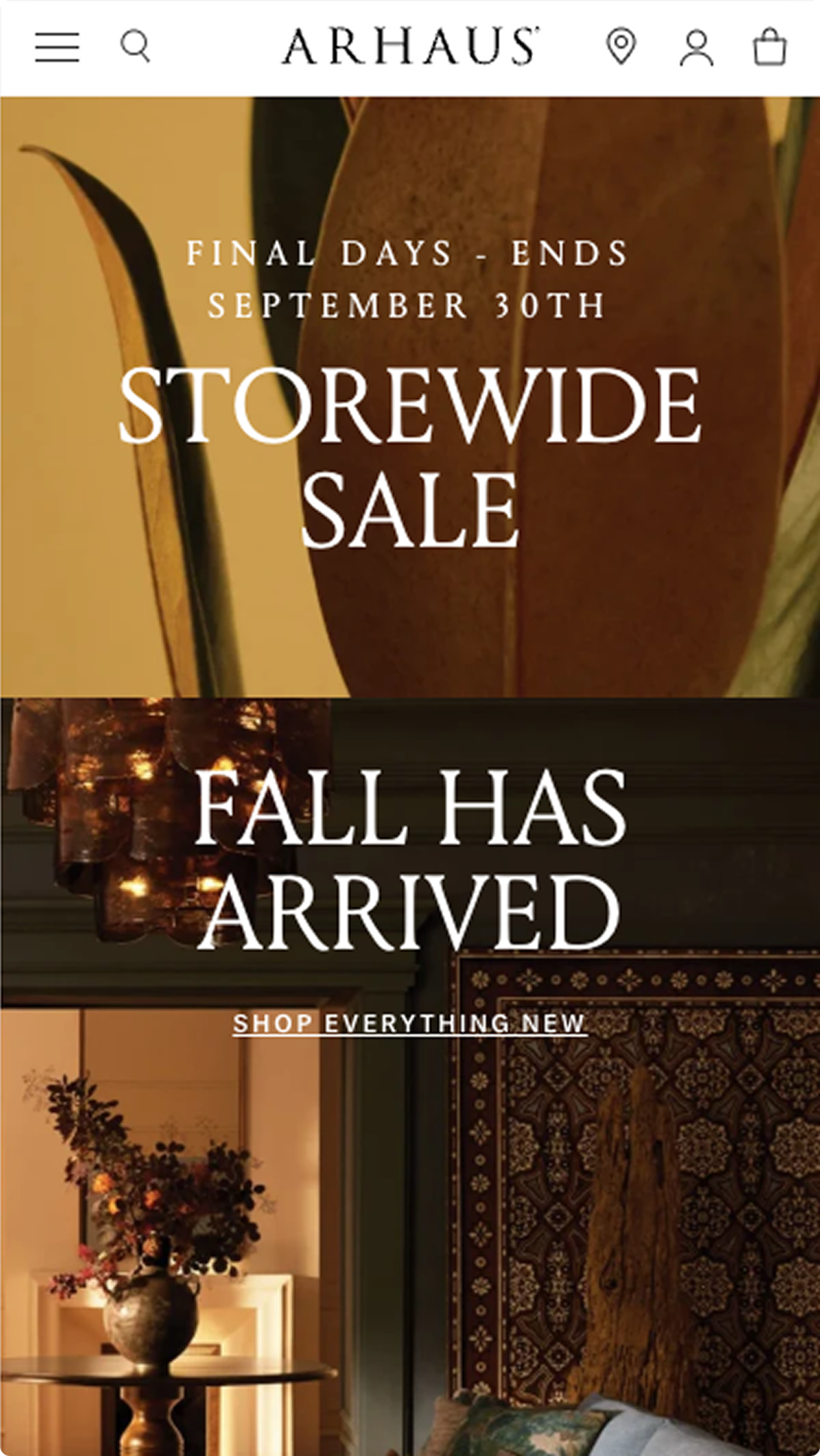 Arhaus Homepage