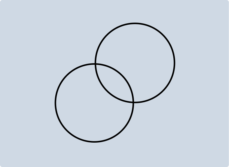graphic with two overlapping circles