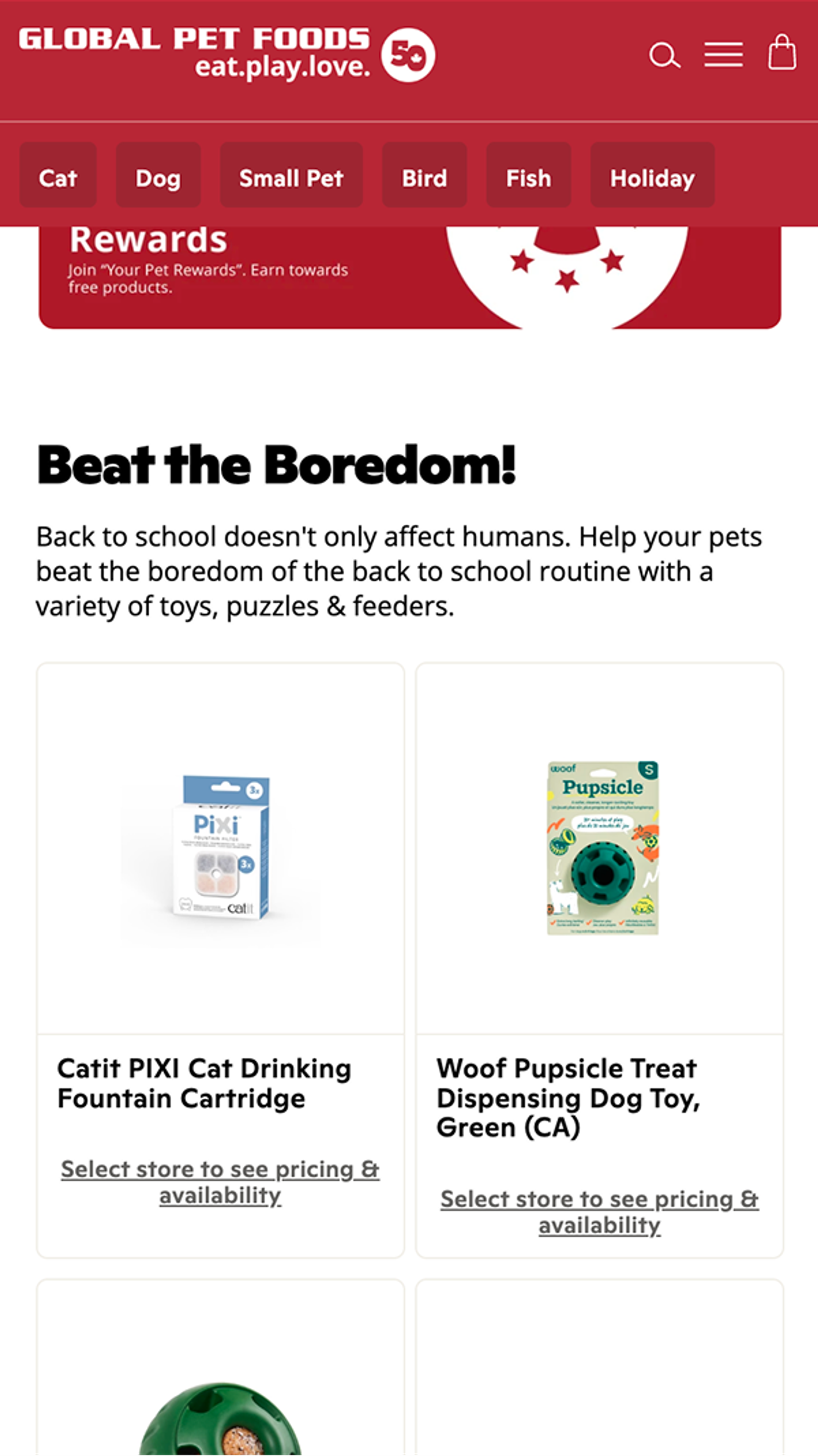 Toys, puzzles and feeders for pets