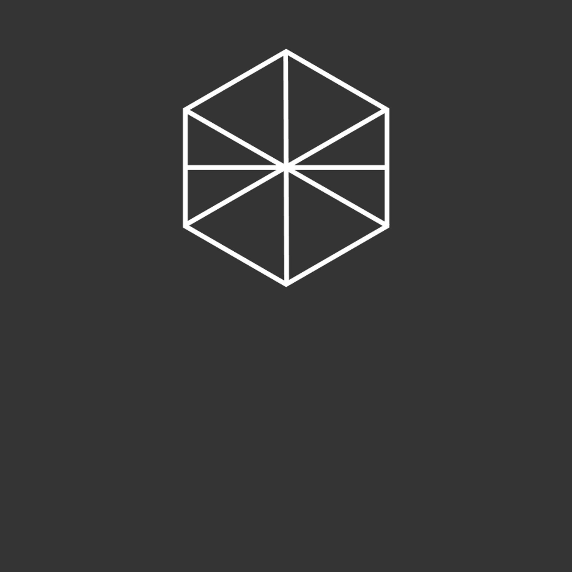 Abstract hexagon over black background