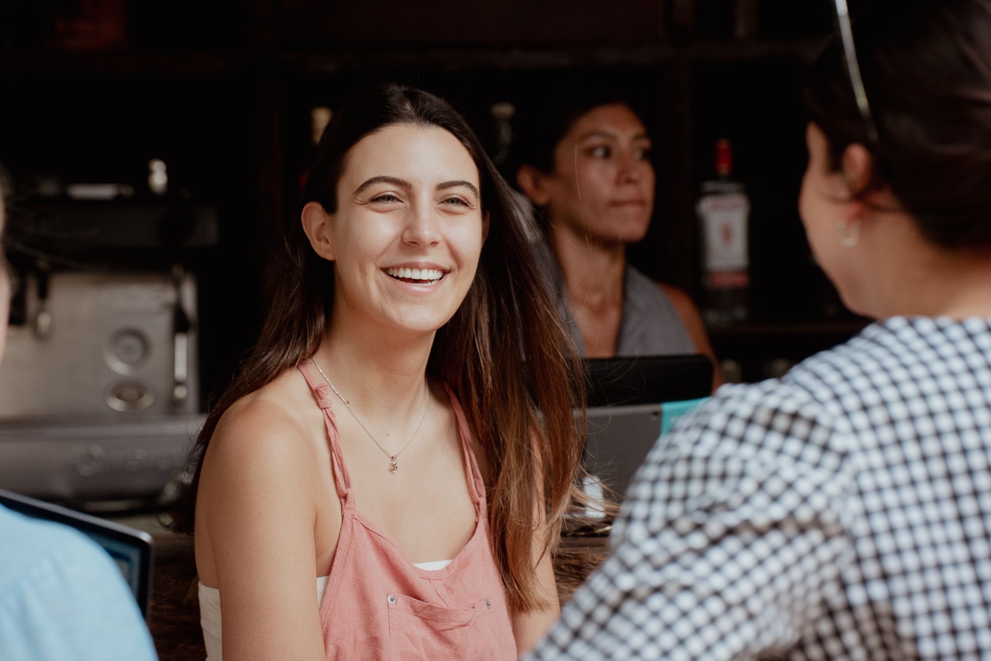 Laura at the resort restaurant