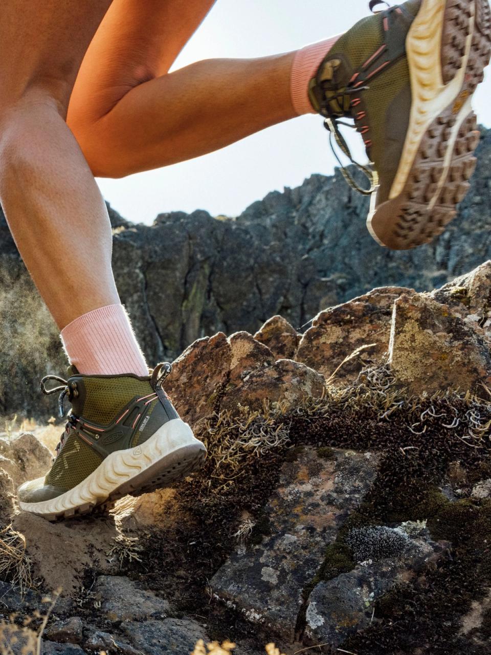 Person running in Keen shoes