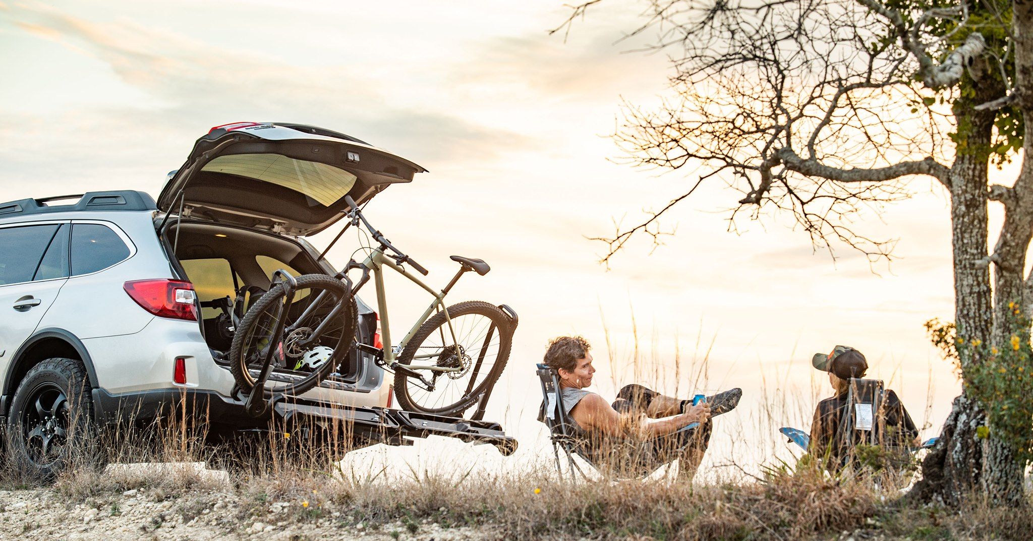 Bike Rack and Men Sitting