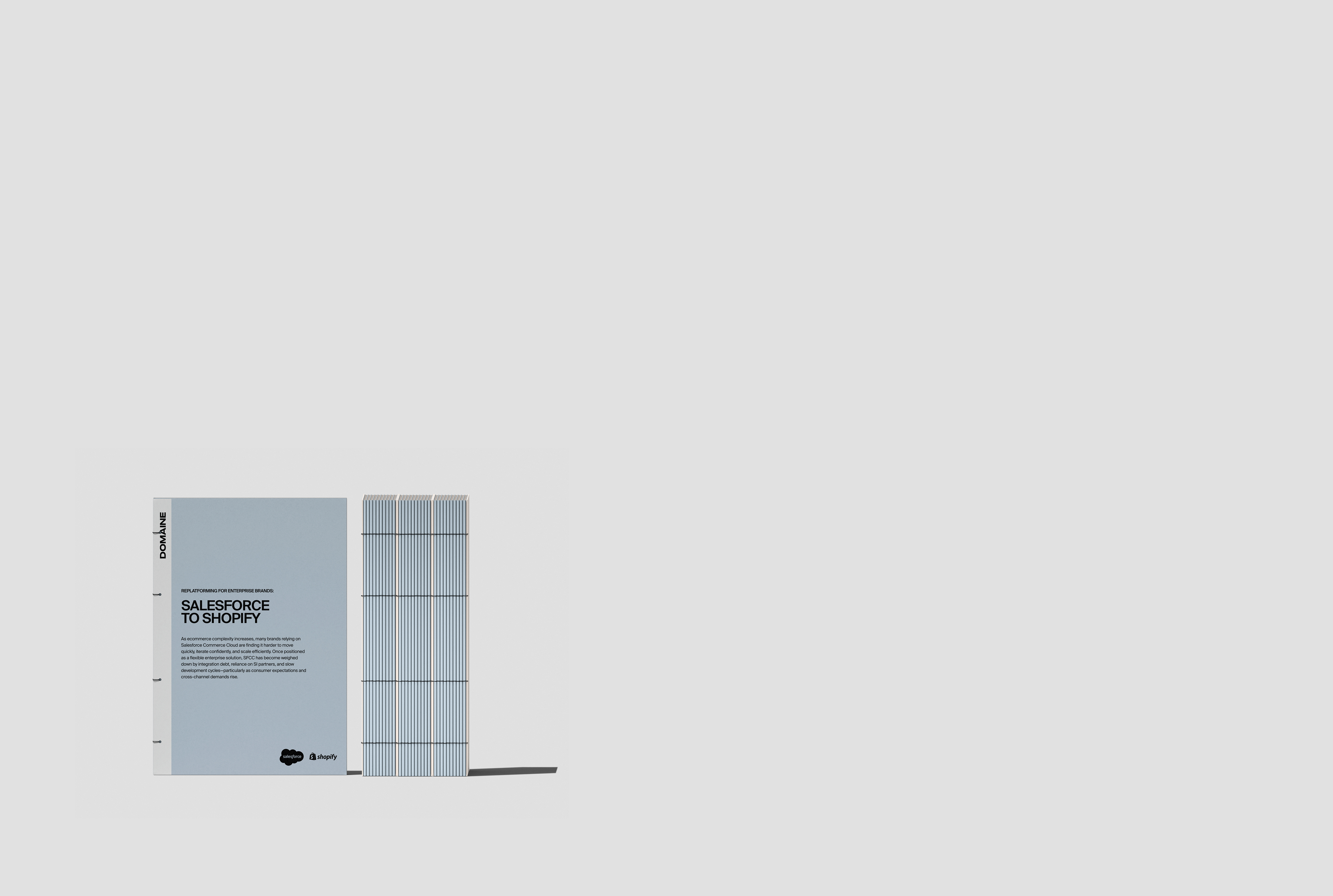 Mockup of the Salesforce Commerce Cloud whitepaper on a grey background