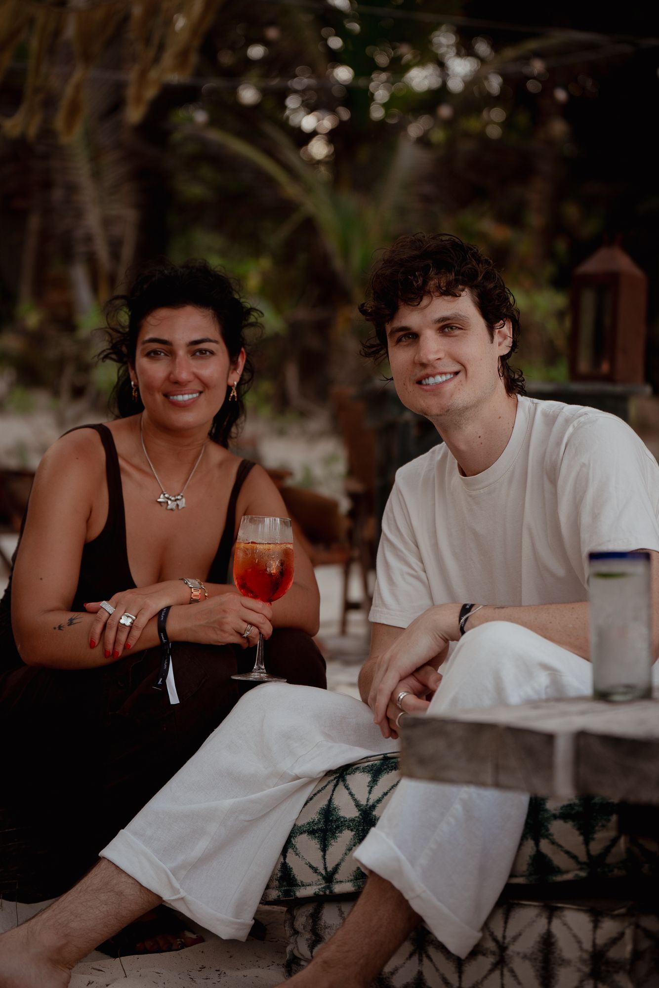 Melody and Oliver at the resort restaurant