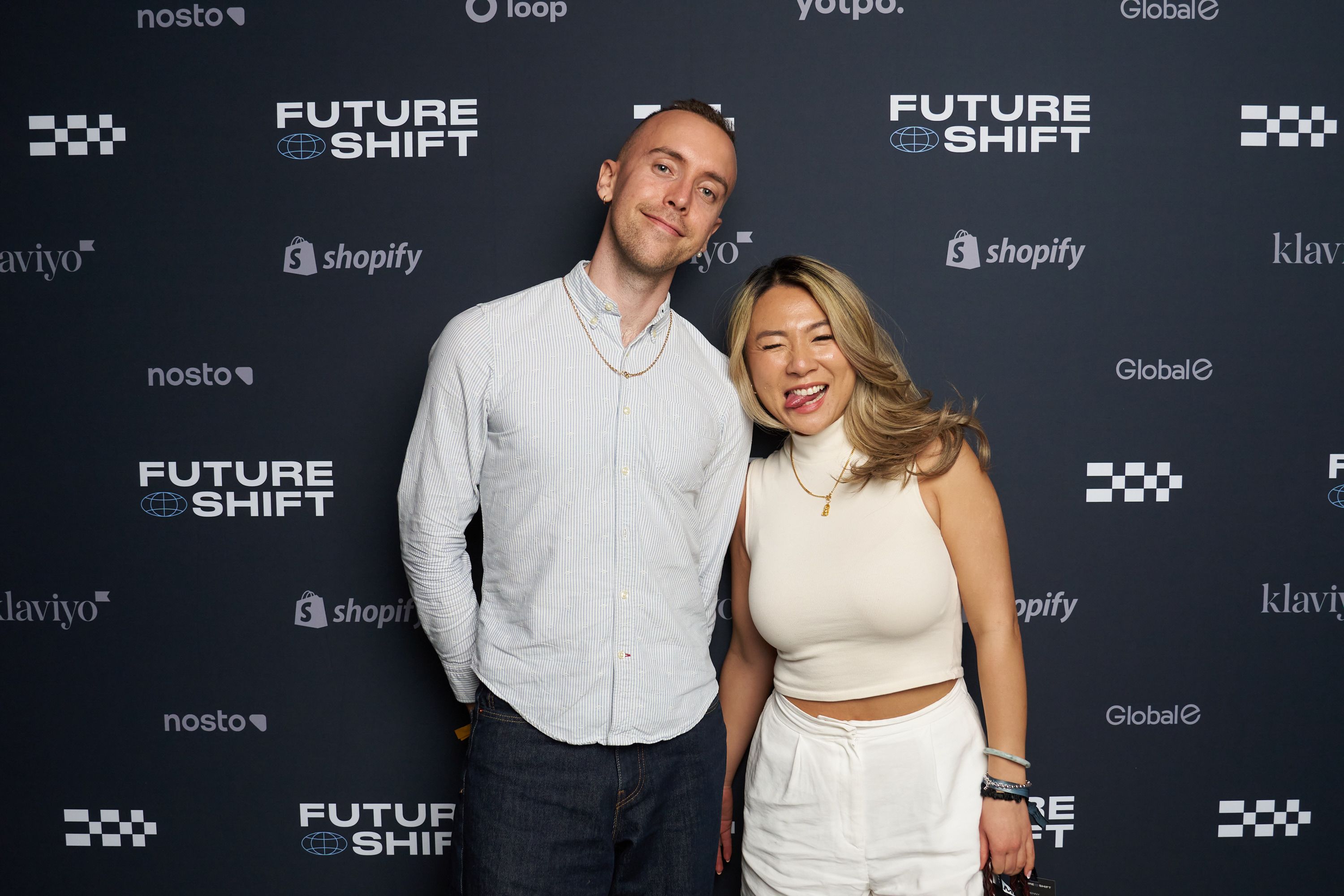 Guests in front of our step & repeat