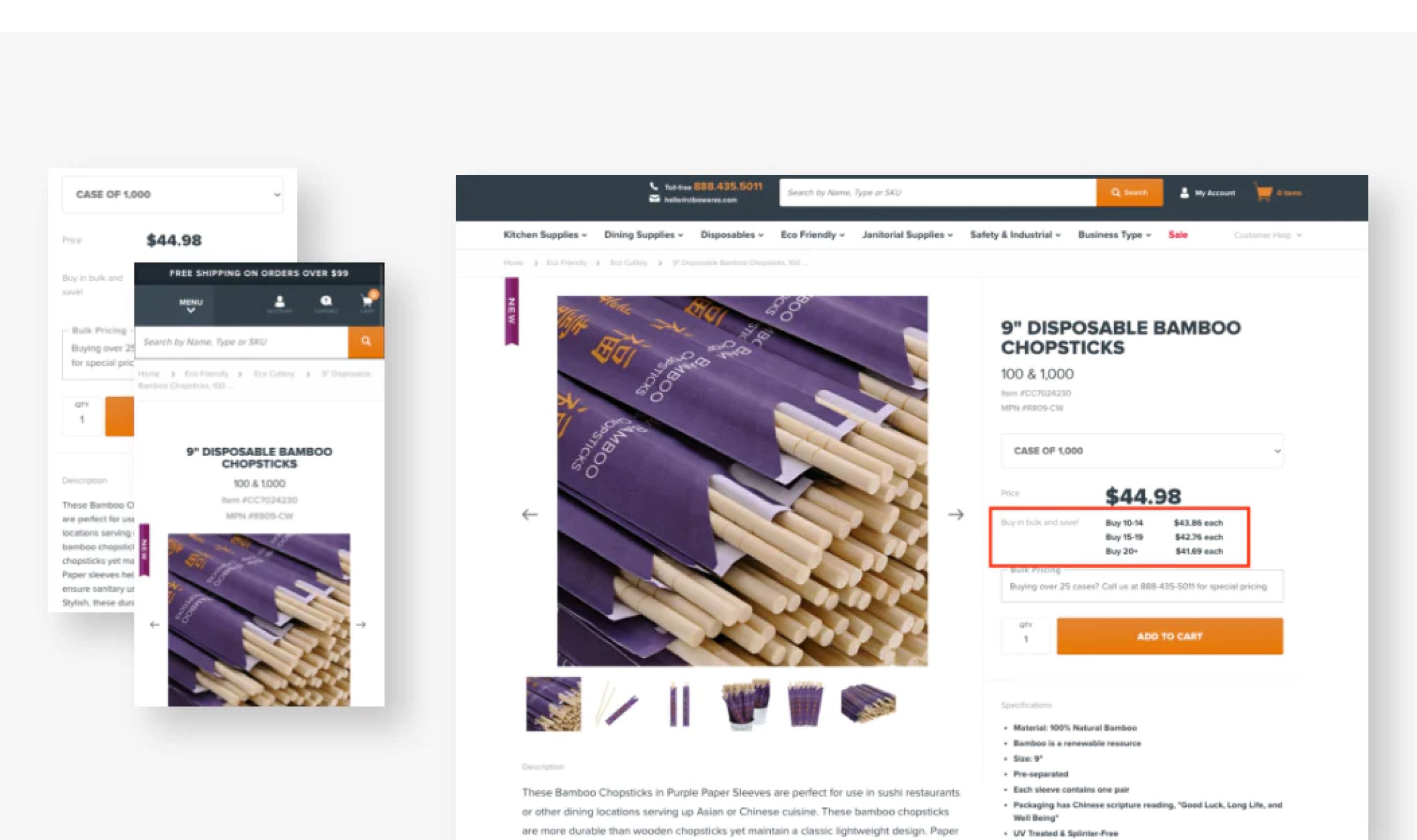 Screenshots of AmerCare Royal's PDP
