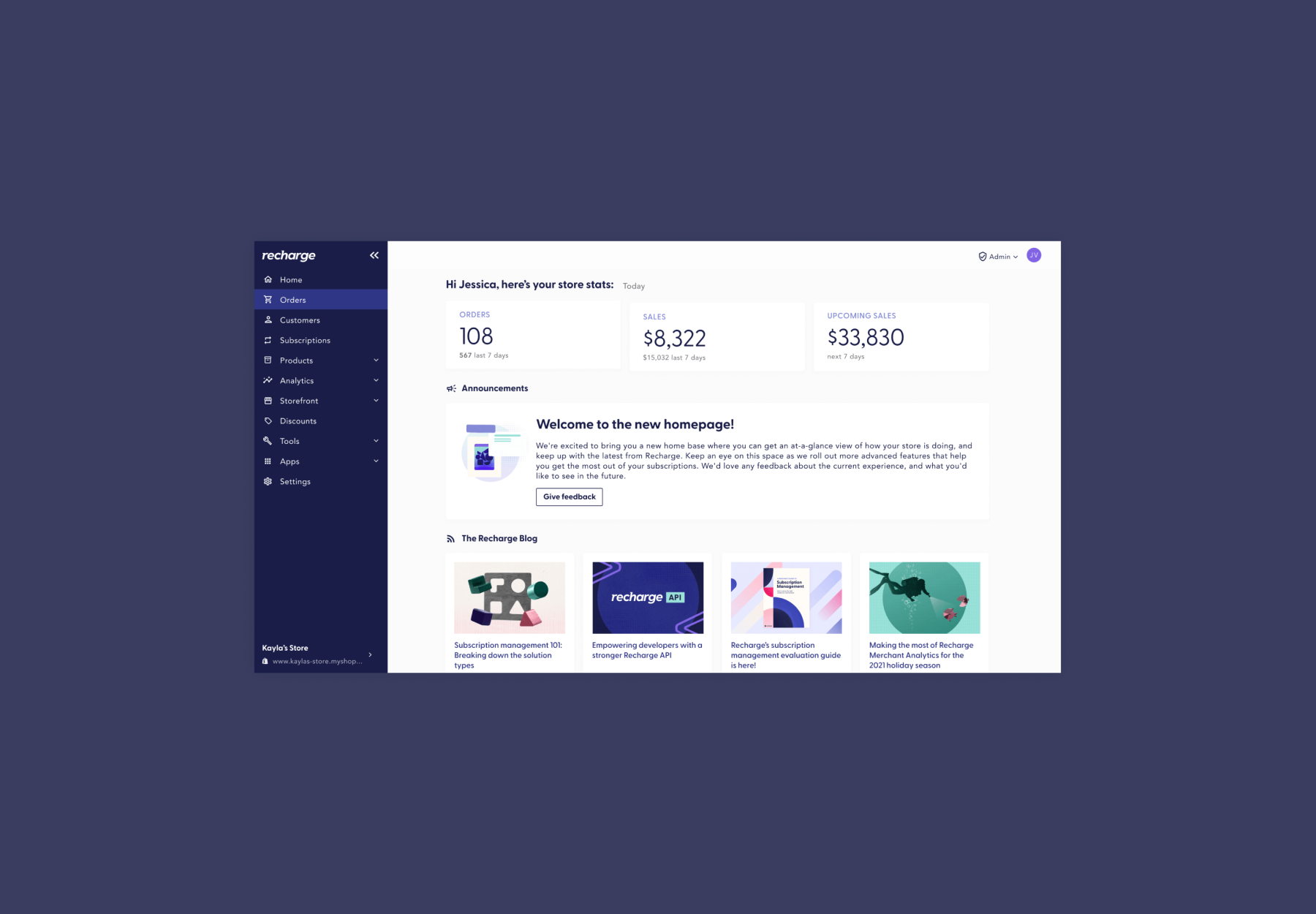 Image showing Recharge subscriptions