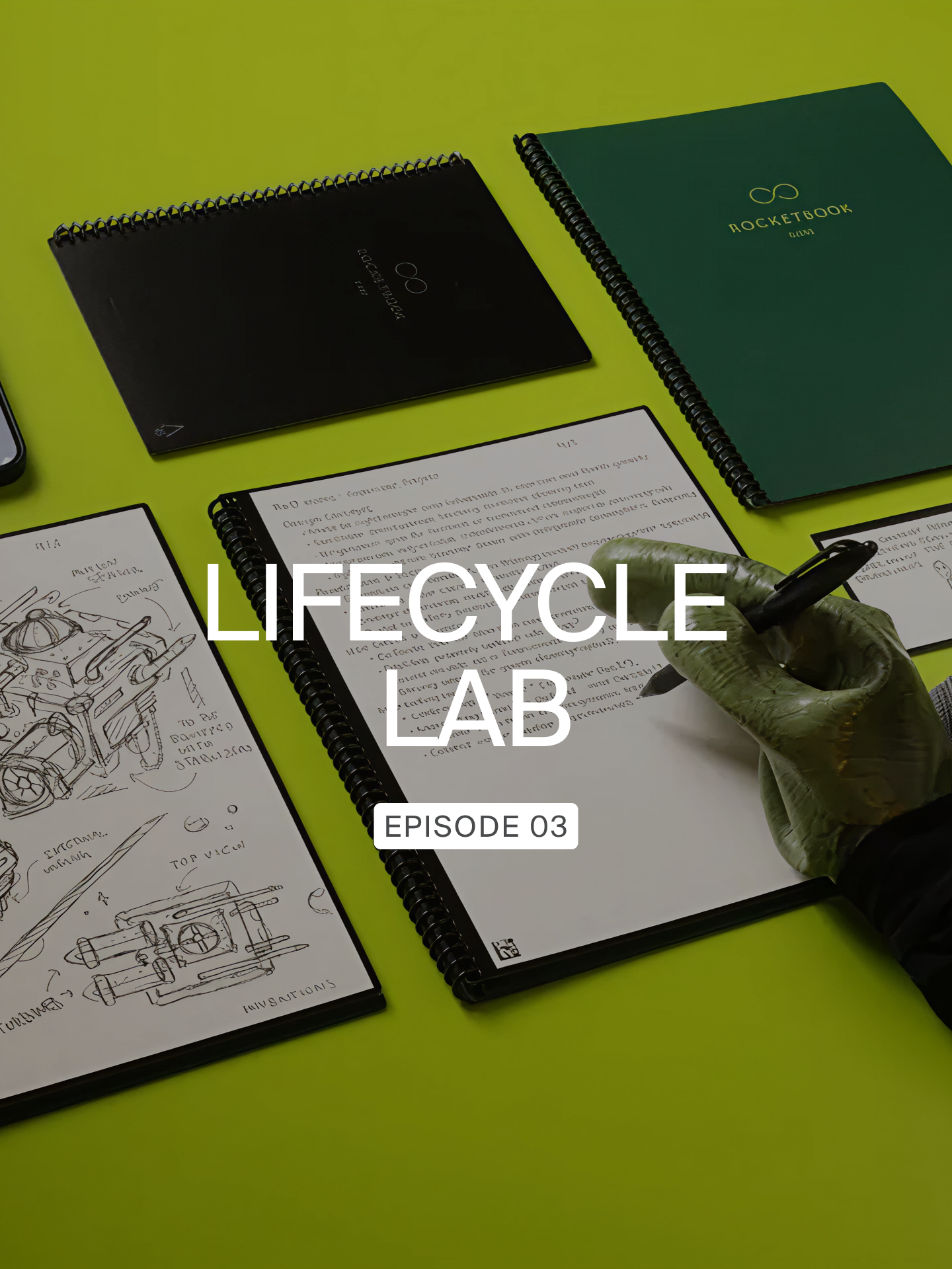 Rocketbook editorial image with the text Lifecycle Lab Episode 3 overlaid