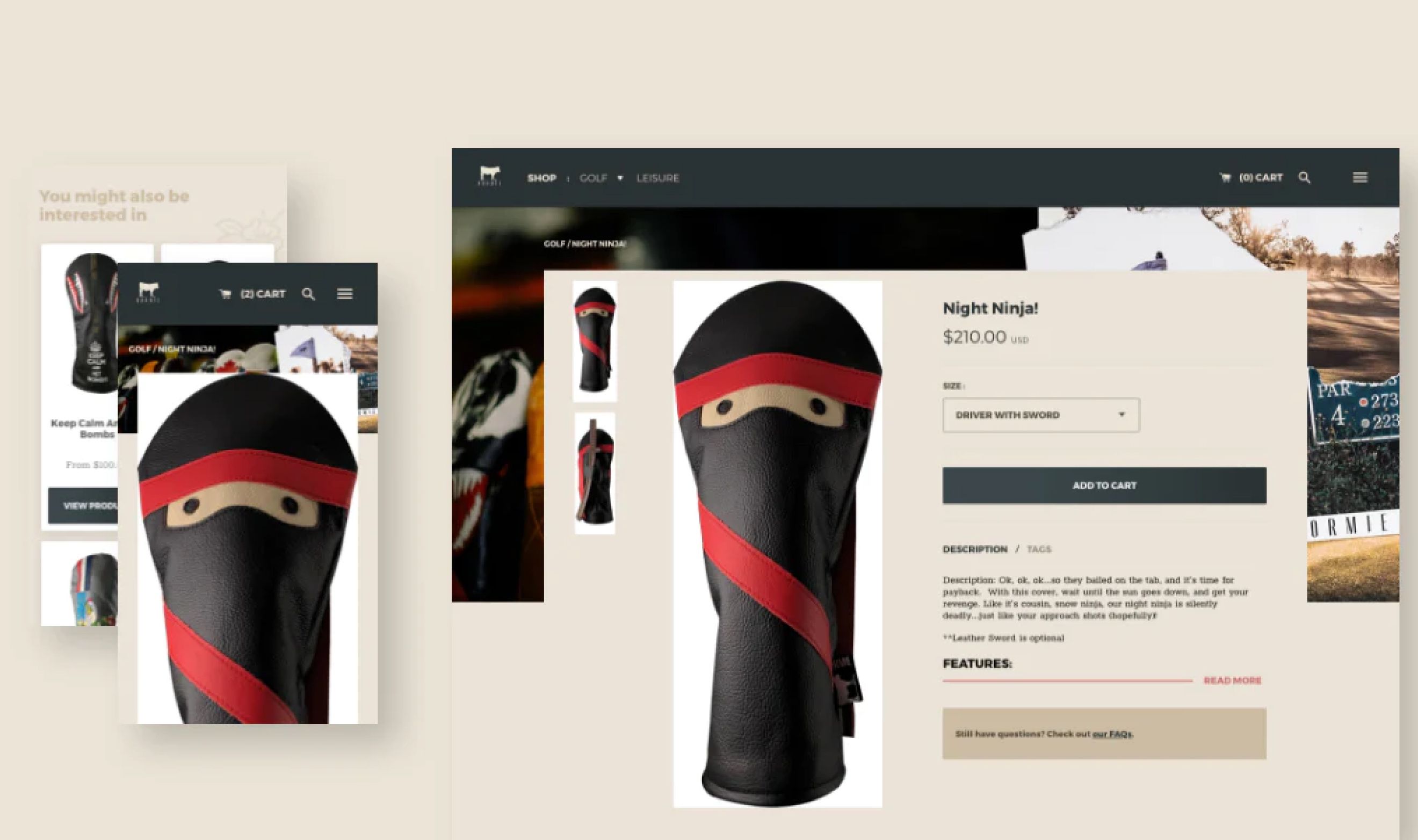 Screenshots of Dormie PDP on desktop and mobile