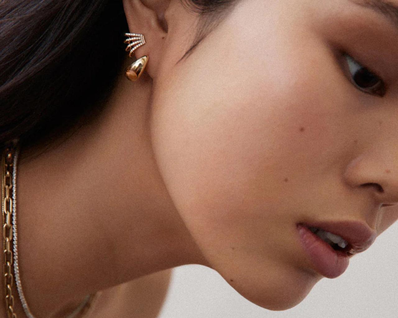 Editorial image of Mejuri jewelry on a model