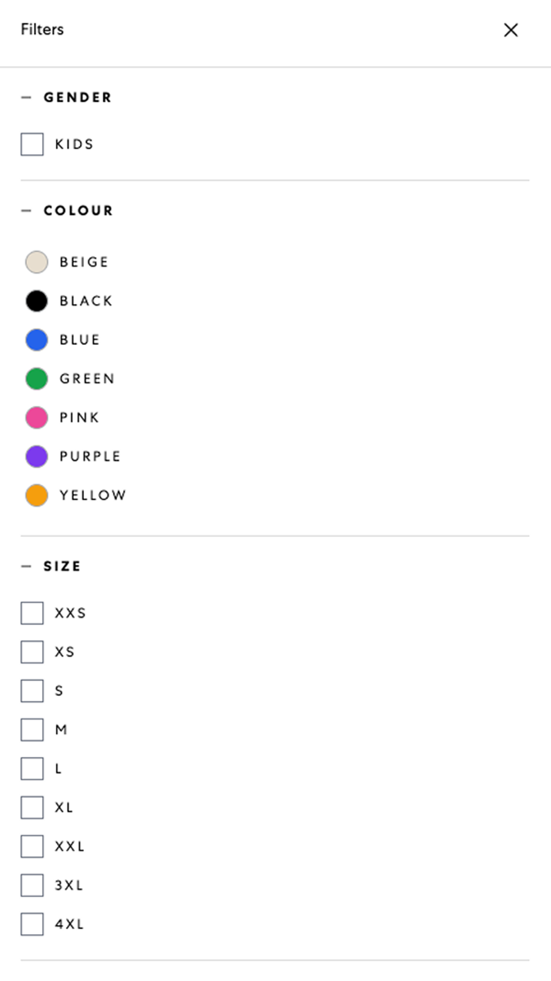 Moose Knuckles screenshot website filters