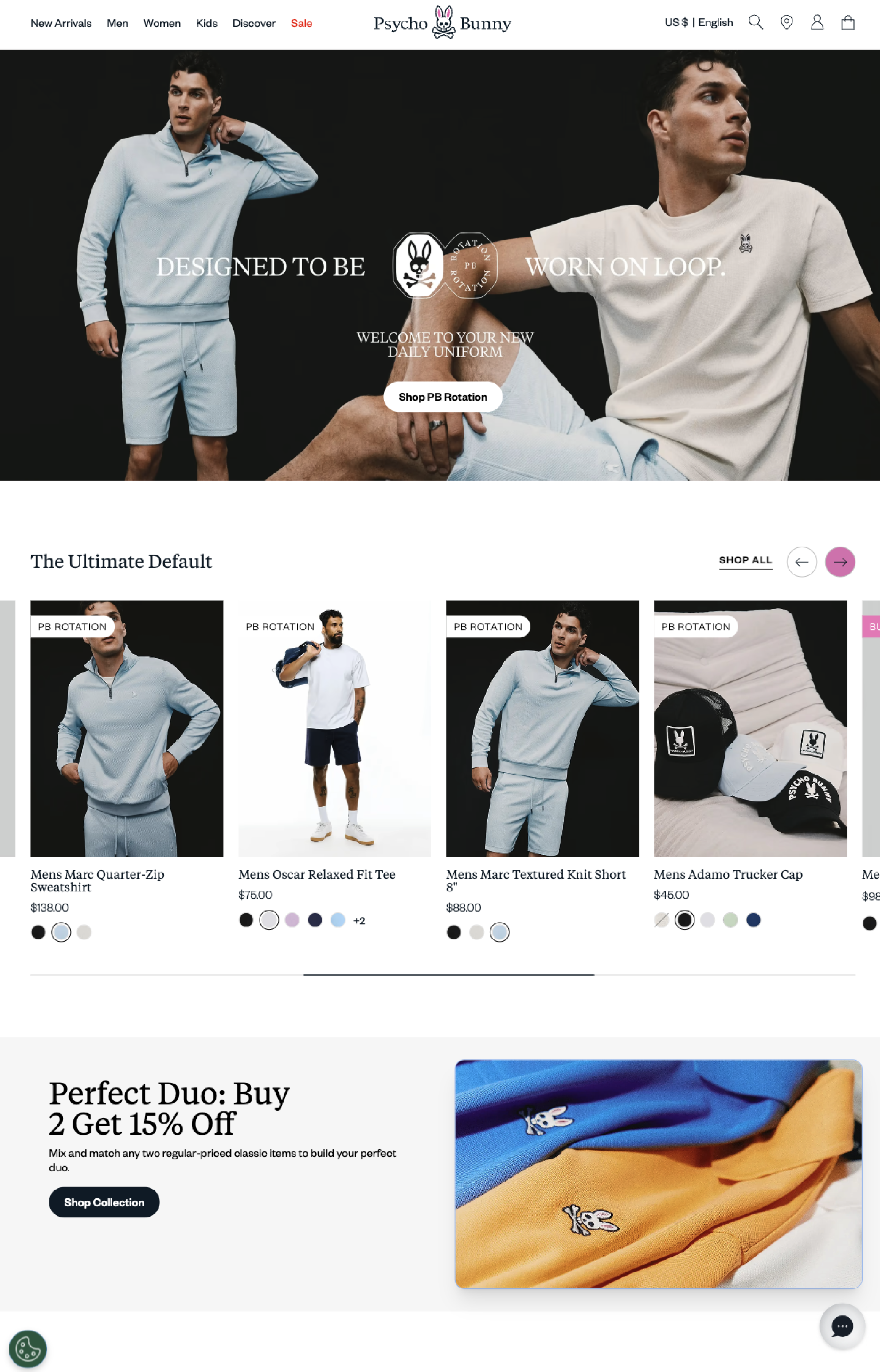 Psycho Bunny Mens Sport PDP